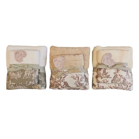 Blanc Mariclò Pair of cotton sponge towels 40x60 - 60x100 cm 14 variants