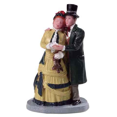 LEMAX Mari et femme "Couple Dickens" en polyrésine H7,2 x 4,2 x 3,4 cm