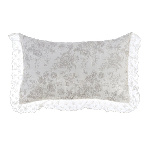 Lot de 2 Housses de Coussin Blanc Mariclò avec Ruban de Saint-Gall "Tutu" 50x80 cm