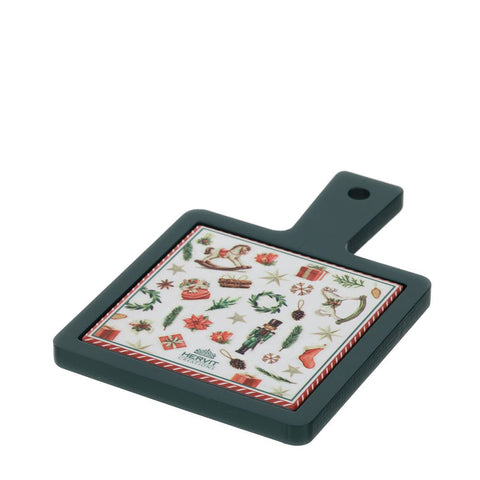 TAGLIERE X'MAS LEGNO/CERAM.18X12CM VERDE