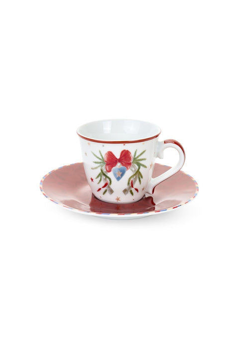 Cloth Clouds Set of 2 Christmas Coffee Cups "Carousel" 90 ml