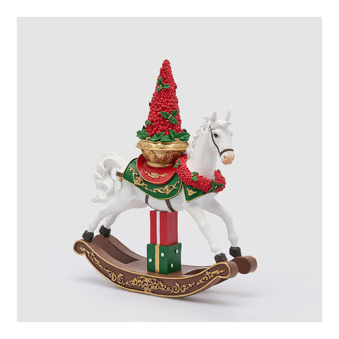 EDG Cavallo a dondolo con decori in poliresina 36,5x13xH43,5 cm