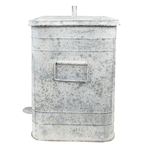 Clayre & Eef Pattumiera a pedale metallo anticato 26x26x36 cm