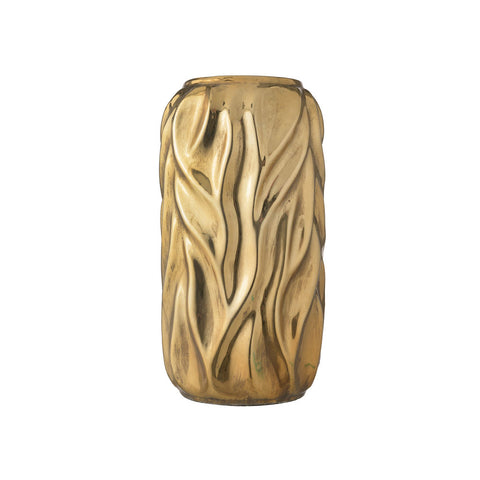 L'arte di Nacchi Vaso Portafiori decoro ondulato ceramica oro D25 H47 cm