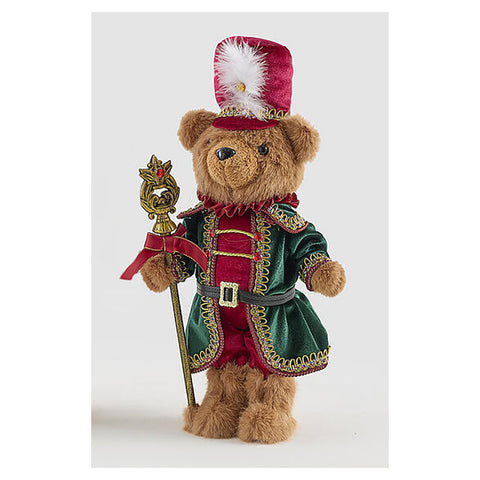 EDG Statuette de Noël Ours soldat en tissu H40 cm 2 variantes (1 unité)