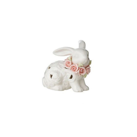 Figurine de lapin de Pâques The Art of Nacchi en céramique perforée 8 x 11 x H 11 cm
