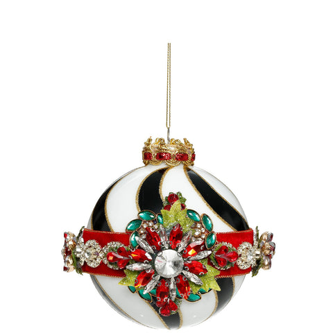 GOODWILL Mark Roberts Box Set 4 sfere di natale in vetro con gioielli per albero D10 cm