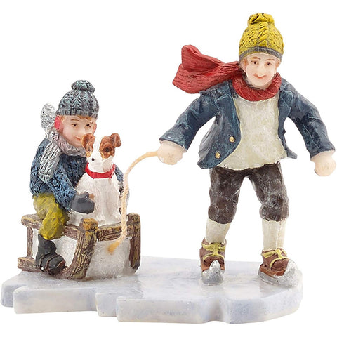 Luville Personnages Patinage sur glace avec un ami "Patinage sur glace avec un ami" en résine 6,5x4,5xh6cm