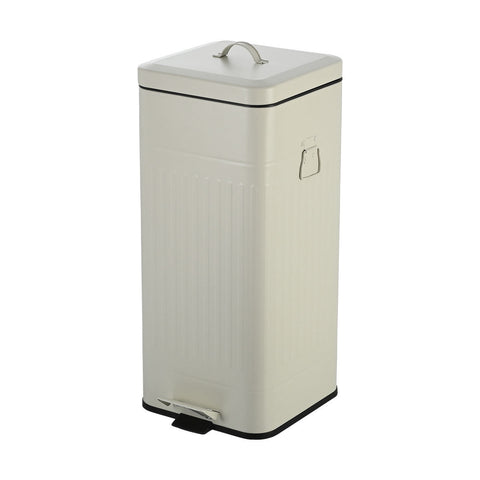 Estia Home Cestino Spazzatura in metallo avorio "Antigua" 30LT 27.5x36xH66 cm