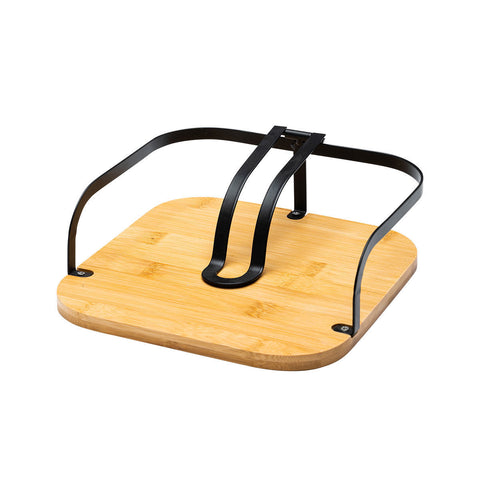 Estia Home Portatovaglioli in metallo nero e bamboo 20x20xH7 cm