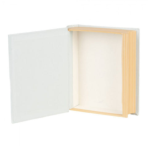 Clayre & Eef Scatola Libro contenitore blu con fiori rosa 17x14x5 cm