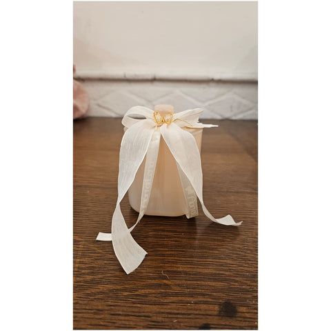 Fiori di Lena Candela in vasetto di vetro con applicazione Farfalla 8x8xH9 cm 4 varianti(1 unità) - Angelica Home Stabia