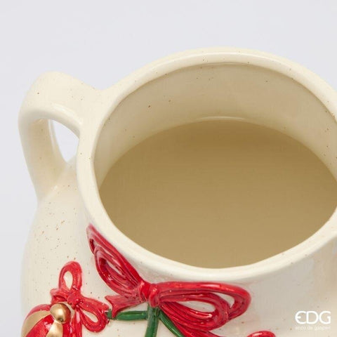 EDG Vaso di natale con decoro abete D18xH25 cm