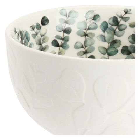 La Porcellana Bianca Ciotola con decoro in rilievo "Sempreverde" D12 cm