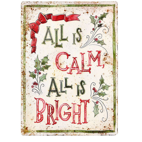 Cloth Clouds Framework with metal writing, "Christmas card" 35.5x25.5 cm 4 variants (1pc)