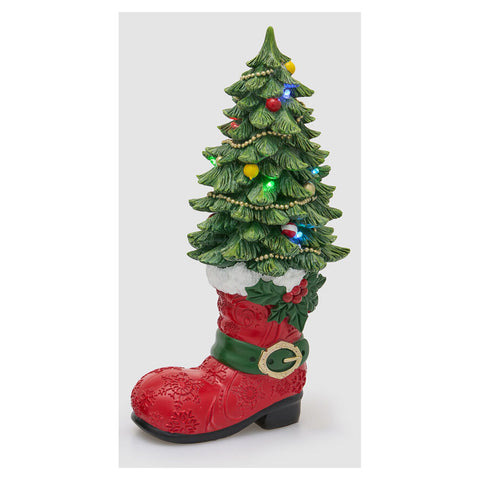 EDG Decoro con LED albero su stivale 21x15xH39 cm 2varianti (1 unità)