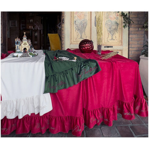 L'Atelier 17 Nappe de Noël en velours "Fêtes" 150x270 cm 3 variantes (1pc)