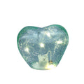 Hervit Cuore in vetro Crack verde luce led 8 cm - Angelica Home Stabia