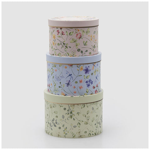 EDG Enzo De Gasperi Set 3 Scatole decorative con fiori D24.7xH17 cm - Angelica Home Stabia
