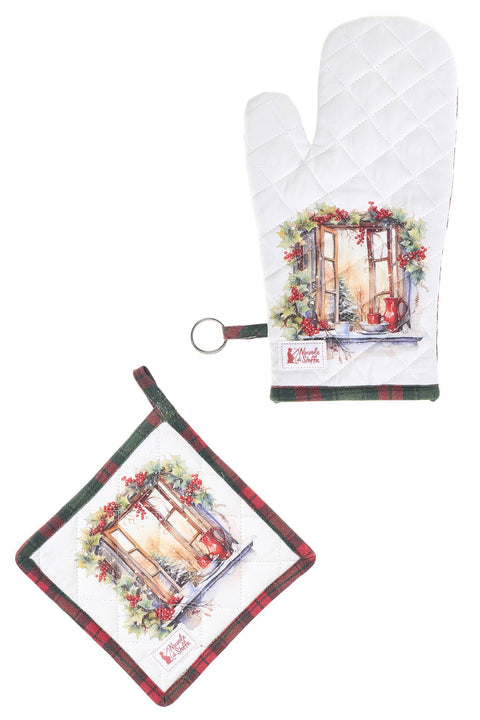 Cloth Clouds Set Glove + Potholder "Christmas is Coming" 6 variants (2 units)