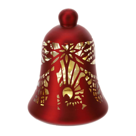 Hervit Nativity bell in glass with led light D12xH17 cm