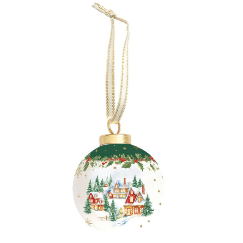 Easy Life Sfera di natale in ceramica "Christmas Heritage" D7 cm 4 varianti(1 unità)