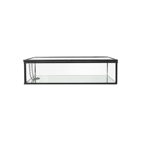 Estia Home Scatola Porta oggetti in vetro specchio e metallo 24x14xH6 cm