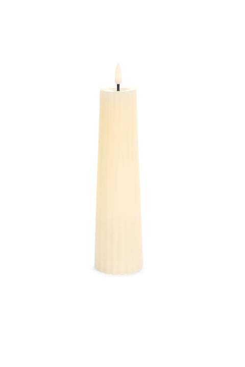Nuvole di Stoffa Candela di natale con luce led avorio D6 H21 cm