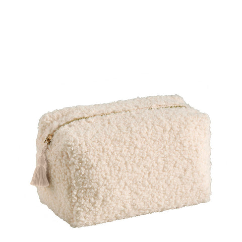 Mathilde M Beauty case rettangolare ecrù "Bouclette" 18x10,5x11 cm
