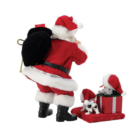 Department 56 Statuina Babbo natale con cagnolini "101 Reasons to Love Christmas" 25x15xH25 cm