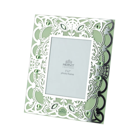 Hervit Green/Silver Glass Photo Frame "Byzantium" 24x29 cm