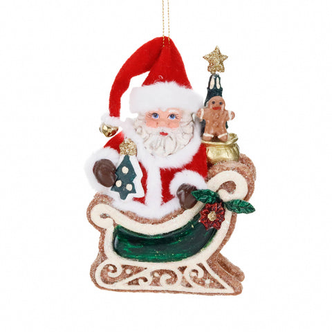 GOODWILL Gingerbread Santa Claus Sleigh Decoration 14cm