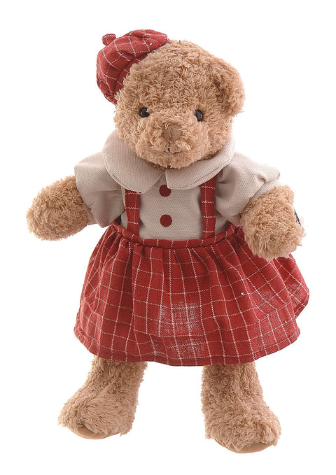 Ours en peluche Vetur de Noël avec robe et chapeau rouges H35,5 cm