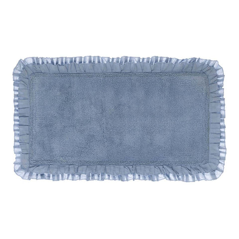 Blanc Mariclò Tappeto bagno in cotone azzurro con doppia gala "Bagno Chiaro" 50x130 cm - Angelica Home Stabia