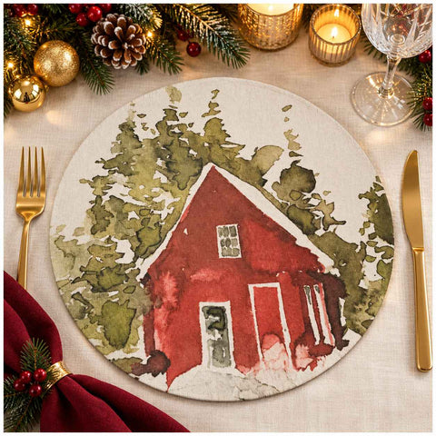 Chez Moi Set 2 sottopiatti cerati di natale "Chalet" D34 cm