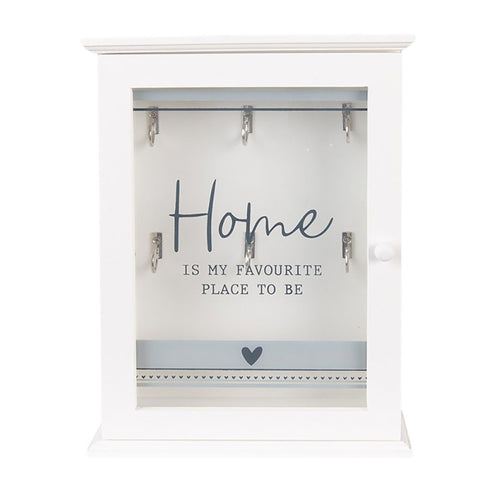CLAYRE & EEF Cassetta portachiavi legno bianco 20x6x27 cm