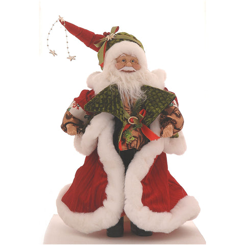 Figurine Vetur Père Noël en résine et tissu H 66 cm