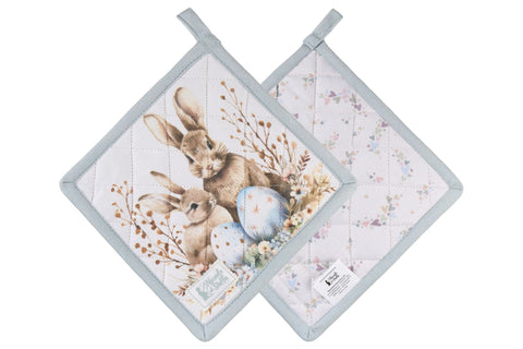 Nuvole di Stoffa Presina da cucina di pasqua in cotone "Rabit PePen" 18x18 cm 2 varianti(1 unità)