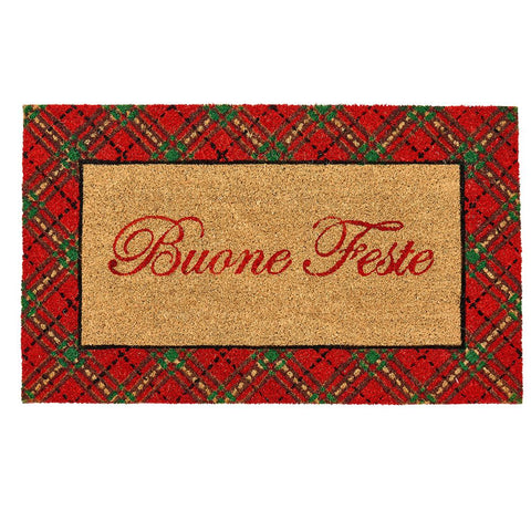 L'Atelier 17 Scottish Tartan Christmas Doormat "Christmas Card" 45x75 cm