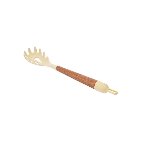 Estia Home Servispaghetti da cucina in silicone crema e legno "Allure" 33x6x4 cm