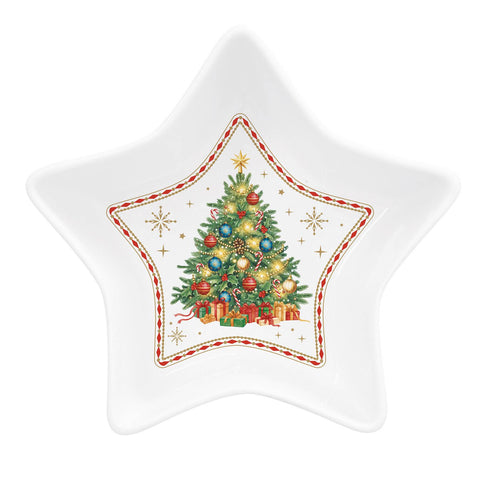 Easy Life Ciotola di natale in porcellana + box "Christmas Heritage" D15xH5 cm