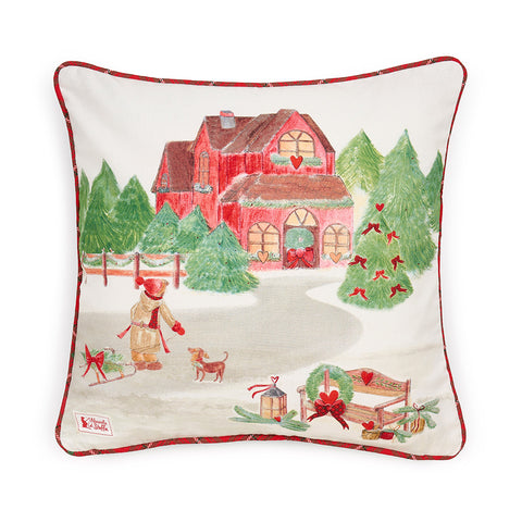 Coussin de Noël Nuages ​​en tissu "Carte de Noël" 40x40 cm 2 variantes (1pc)