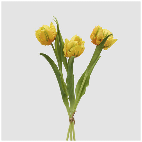 EDG Enzo de Gasperi Mazzo Tulipano(3) Parrot con foglie artificiale H40 cm 5 varianti(1 unità)