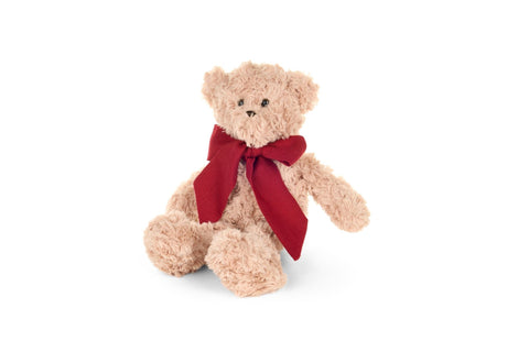 Nuvole di Stoffa Peluche di natale orsetto con fiocco rosso H20 cm