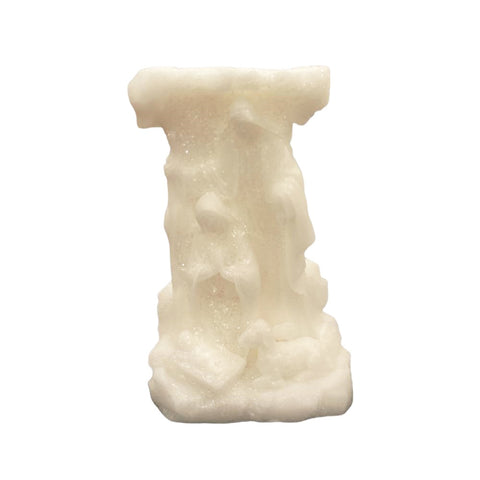 Cereria Parma Candela natalità in cera bianco artigianale H22,5xD12cm
