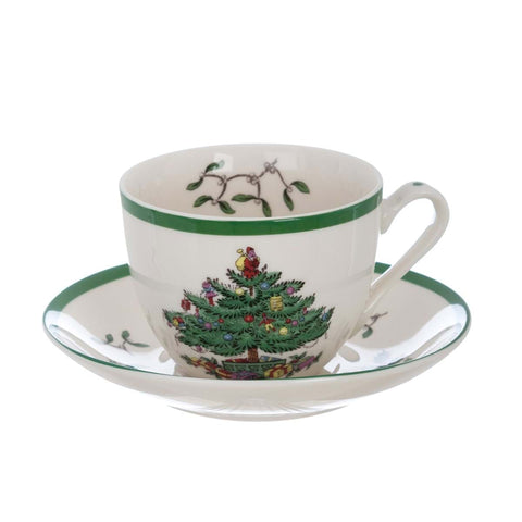 Blanc Mariclò Tasse à thé de Noël en céramique "Abies Natalis" D14xH7 cm