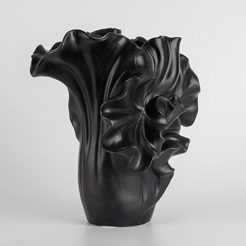 Eurolamp Vaso portafiori in ceramica nero 24x21xH21,3 cm