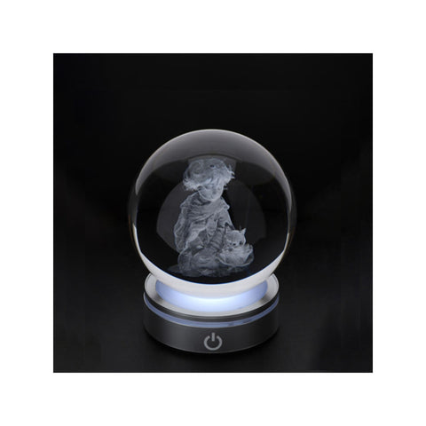 Boule de cristal Hervit Crystal Planet Le Petit Prince, dessin 3D, diamètre 8 cm