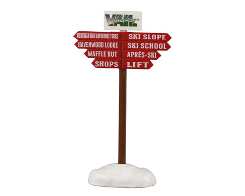 LEMAX Segnale della pista da sci "Ski Slope Sign" H9.5x5.4x2.3 cm