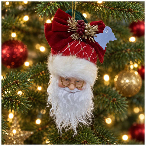 Fiori di Lena Decoro Babbo Natale per albero + busta regalo H25 cm